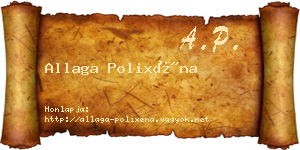 Allaga Polixéna névjegykártya